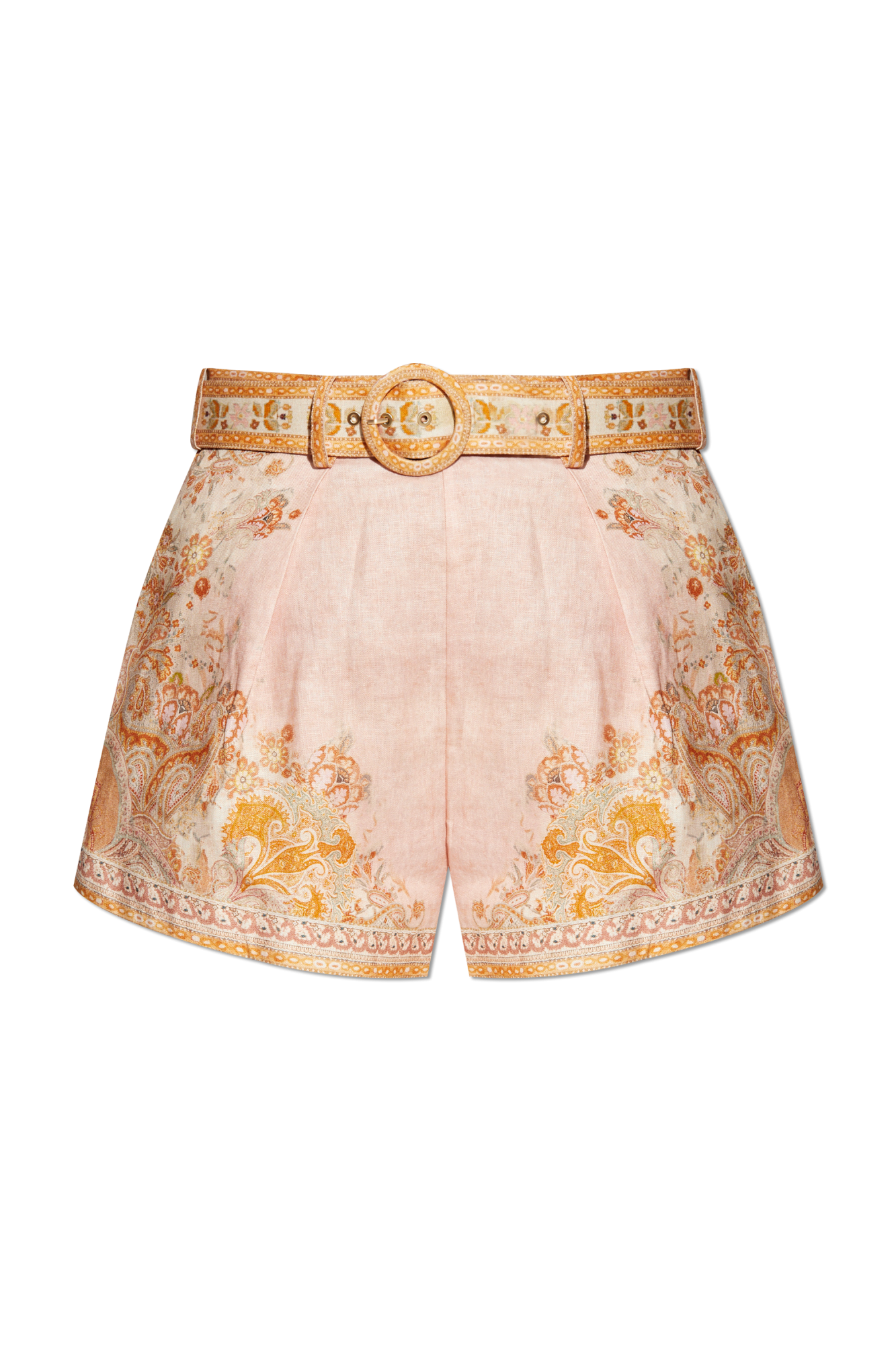 ショートパンツ Zimmermann SHORTS ZIMMERMANN Pop Embroidered Belted Shorts | Yellow | FARFETCH